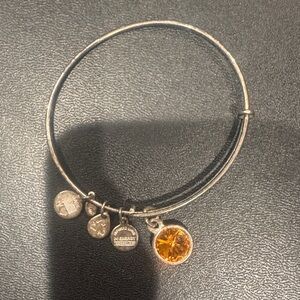 Alex and Ani Silver Bracelet with Citrine Charm